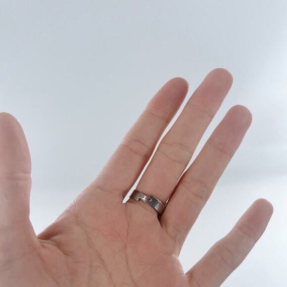 Vintage Y2K Pink Cubic Zirconia Adjustable Fashion Ring - Picture 2 of 3